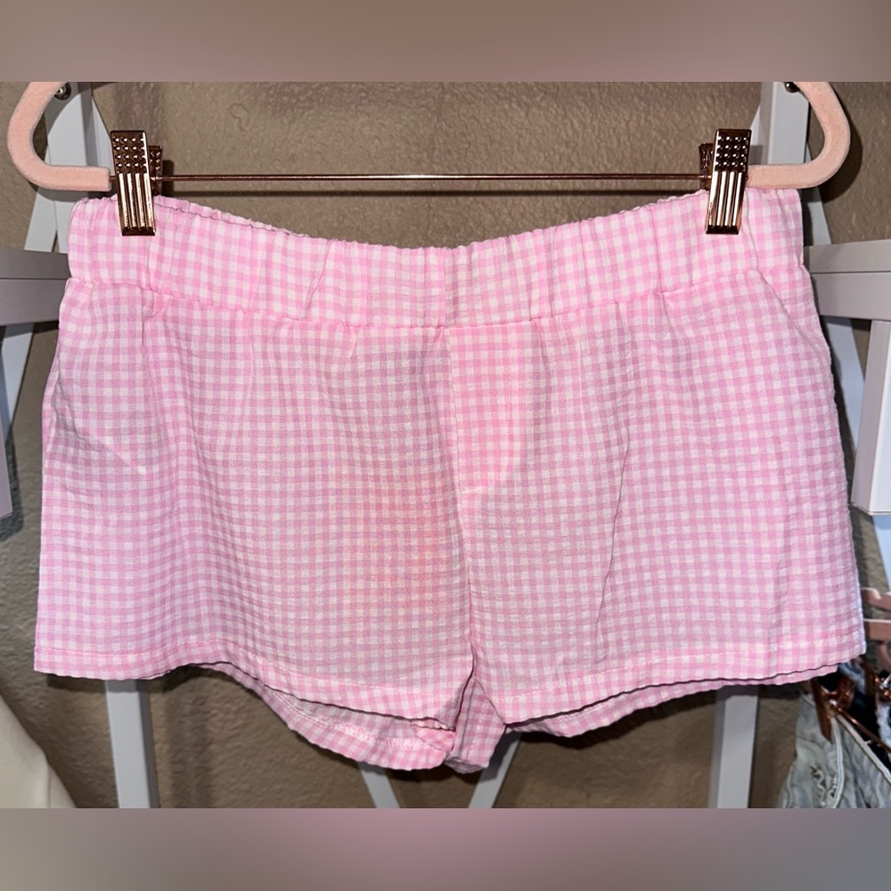 Pink Gingham Shorts